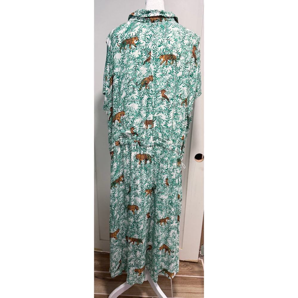 NWT MAEVE Catherine Buttondown Shirt Dress Printed Tigers Jungle Size 24W - Picture 5 of 8